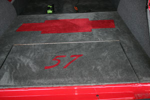 1957 Chevy Bel Air Custom Trunk Upholstery with Chevy Logo and Year